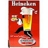 cartel heineken luminoso Esta señal de advertencia es perfecta para tu bar, pub, comedor, cueva de hombres o cualquier lugar donde tengas espacio en la pared.