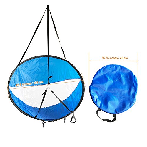 Renhaigy Tandem Clear Kayak Wind Sail Kit Downwind Paddle Popup Board Inflatable Foldable Canoe Boats Accessories 42 Inches Durable Surfing Easy Setup Deploys Quickly Compact Portable #TOP1