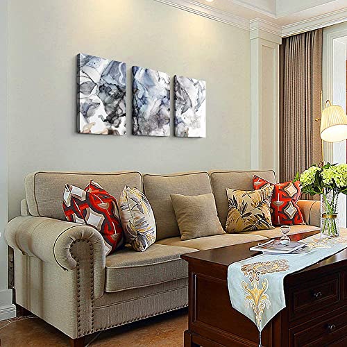 TTHYUEWS Canvas Art - 3 Piece Abstract Wall Art, 12x16 inches Each, Modern Home Decor, Kitchen, Bathroom, Living Room, Office Wall Decorations, Ink Paintings, Ready to Hang - Image 4