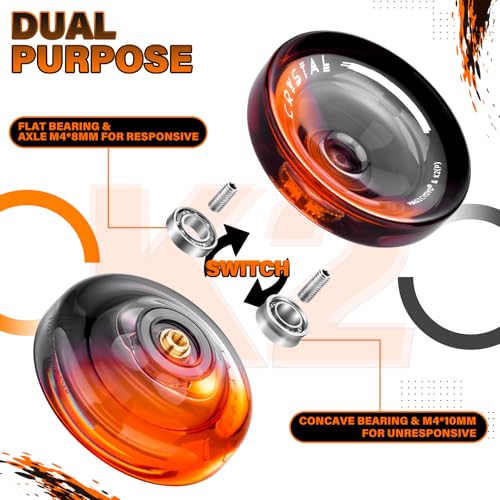 Image of MAGICYOYO 3 Pack Yoyo K2 Responsive for Kids (Black Orange /Purple /Green) | Dual Function Trick Yoyo for Adults with Replacement Unresponsive Bearings (Advanced) +18 Strings + 3 Bags