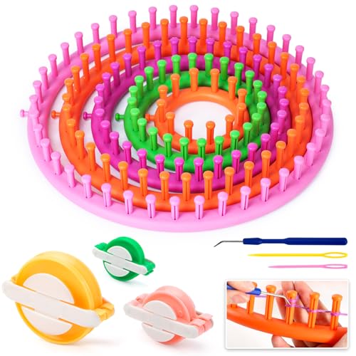 LOVEINUSA 16PCS Knitting Loom and Pompom Maker...