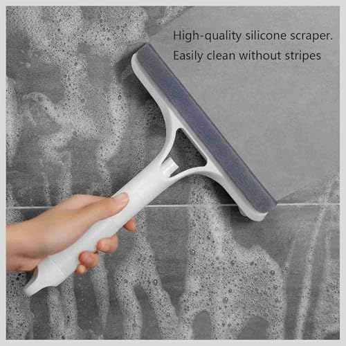 Image of 3pcs 3 in 1 Window Cleaning Scraper, 3 in 1 WindowSqueegee Cleaner,Window Squeegee with Spray, for Windows,Car Windshields,Bathrooms,Kitchens,Tiles,etc,All-Purpose Window Cleaner Tool