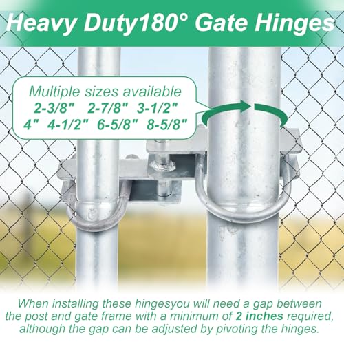 Wmebee 2-7/8" Chain Link Fence 180 Degree Commercial Duty Gate Hinge by Wmebee - Used condition - Image 5