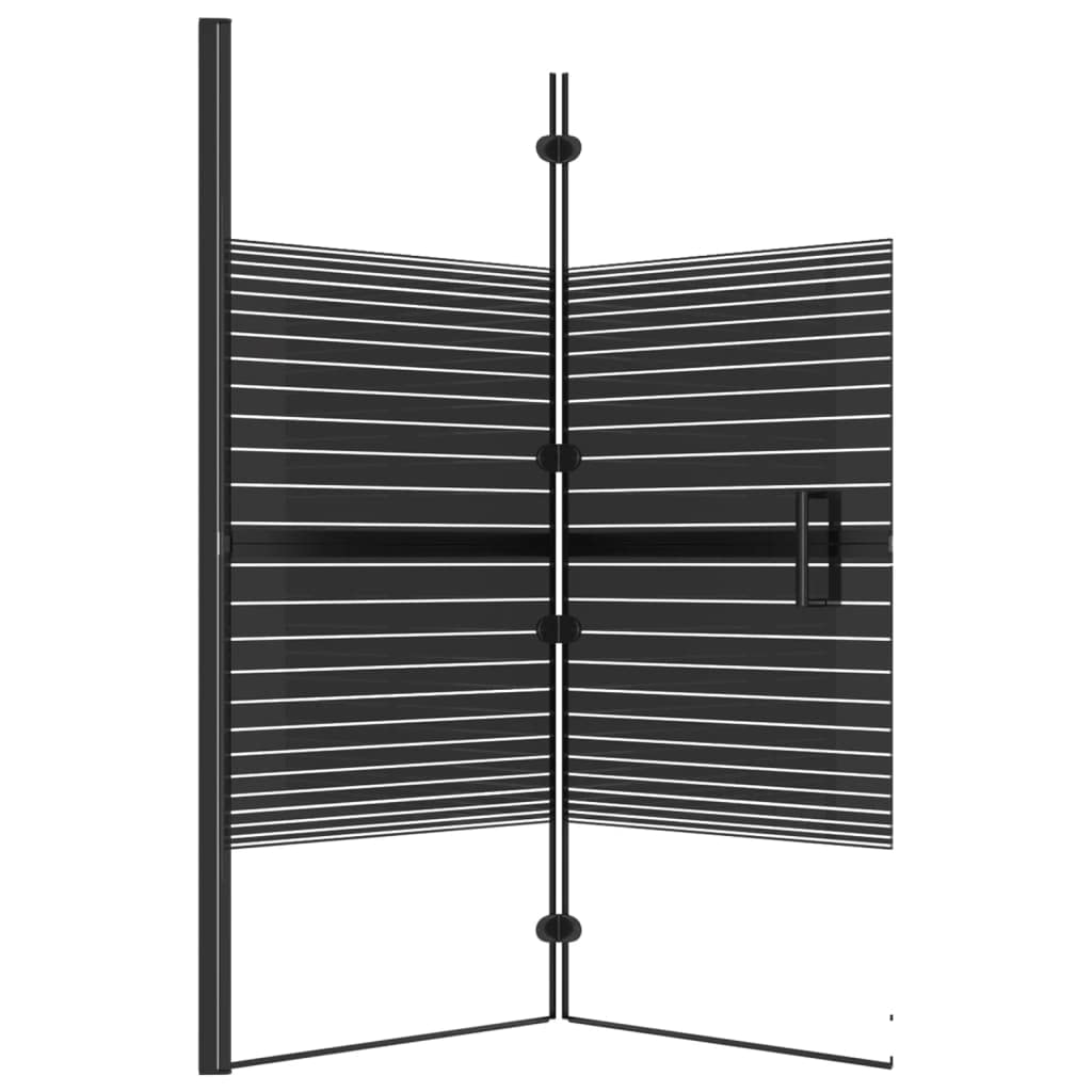 Box doccia pieghevole in vetro temperato ESG, con telaio in alluminio, 120 x 140 cm, colore nero, box doccia pieghevole per ristrutturazione del bagno
