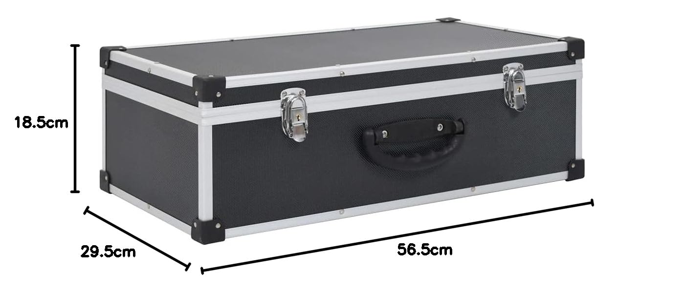 vidaXL Custodia CD per 80 CD Spaziosa con Rifiniture Bordi Rinforzati Resistente Robusta Richiudibile Contenitore Valigetta Box in Alluminio ABS Nero