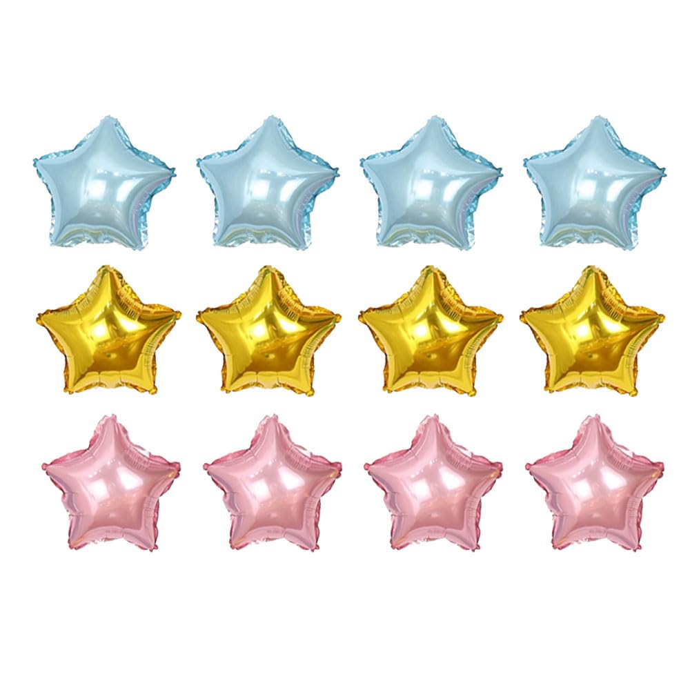 10 Inch Foil Star Balloons Gold Pink Blue, 45 Pcs Twinkle Twinkle Little Stars Shaped Foil Mylar Balloons Wedding New Years Graduation Party Favors
