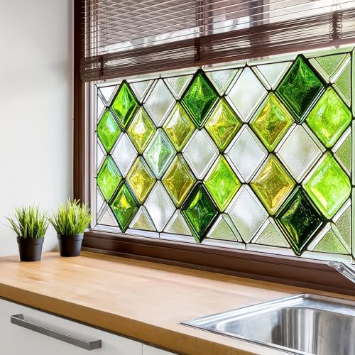 Vinilo para ventana BlissYard diseño colorido 39.3x17.7 in PVC miniatura 5