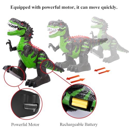 MAGICDINOSAUR Remote Controlled Large Dinosaur Toy for Boys 3 4 5 6 7 8 Years, Lifelike Tyrannosaurus with Water Mist, Light, Roaring, Electrical Dinosaur Birthday Gifts for Kids Toddlers - Image 3
