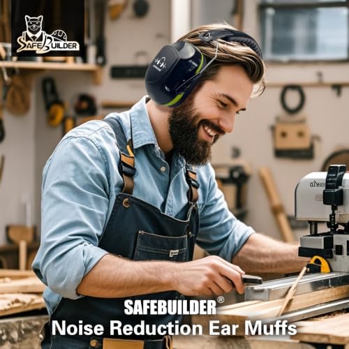 Image of SAFEBUILDER Ear Muffs Noise Reduction SNR 33dB Adjustable Lightweight Safety Earmuffs Sound Proof Noise Cancelling ANSI