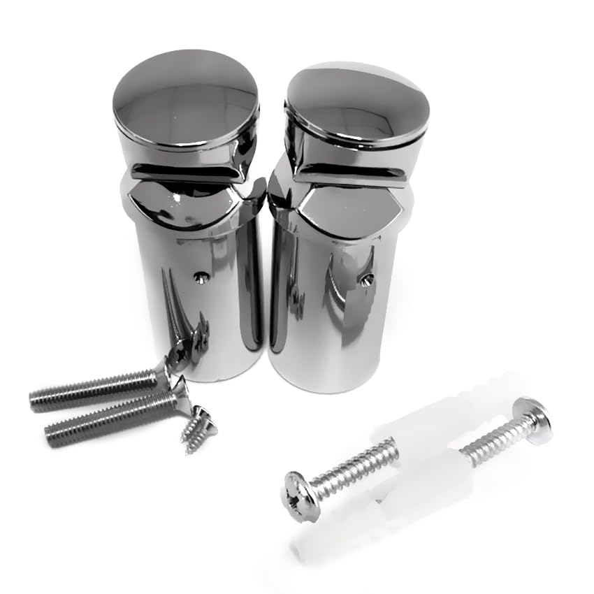 Radiator Accessories,Towel Rail Radiators Universal Brackets Chrome,White,Black, Radiator Valves (Chrome Double Brackets)