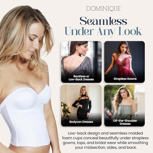 Image of Dominique Women's Ariel 8541 Longline Strapless Bra - Low Back, Hidden Underwire, Convertible - Lingerie for Women
