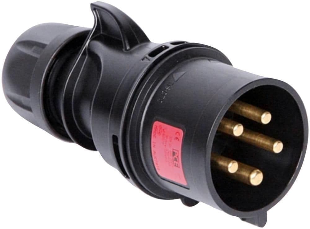 CEE CeeForm Plugs/Sockets IP44 IEC 60309 (3-Phase Black Plug, 32 Amps) โ image 1