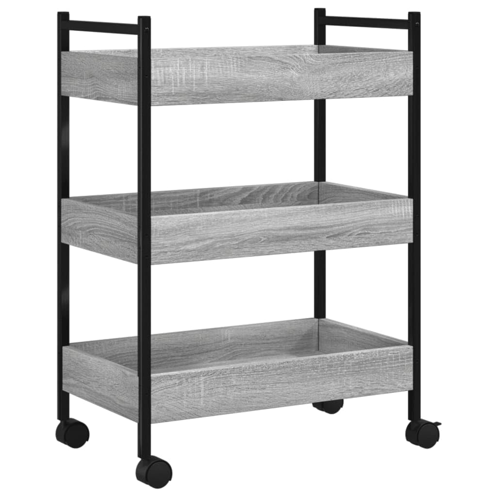vidaXL Küchenwagen Grau Sonoma 50x30x70 cm Holzwerkstoff