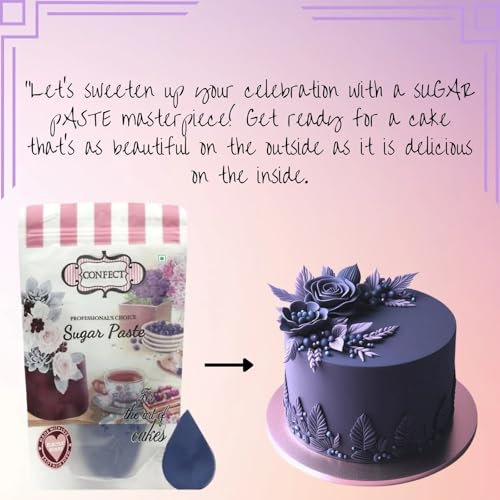 Image of Confect Purple Fondant Icing | Smooth & Easy-to-Roll Edible Fondant | Perfect for Cake Decorating, Sculpting, and Covering Cakes | Chef-Preferred Choice | Vegan, Gluten-Free, Nut-Free, Palm Oil-Free- 1 Kg