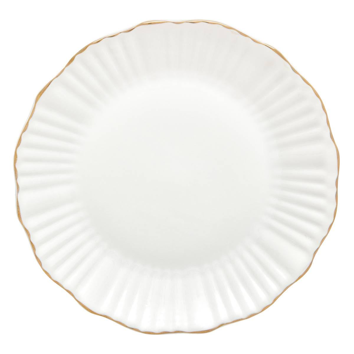 Atmosphera - Lot de 6 assiettes plates daphné ronde d.27cm blanc