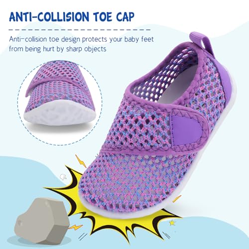 Image of LeIsfIt Toddler Water Shoes Boys Girls Barefoot Aqua Socks Kids Breathable Quick-Dry Swim Shoes for Beach Pool Surf