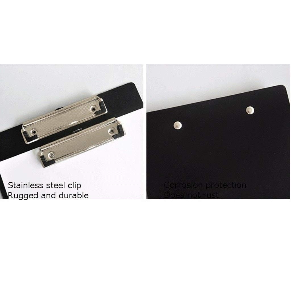 Presse-papiers de fournitures de Bureau Clip di plastica a Forma di Lettera con Clip a Basso Profilo (Confezione da 10) Clip à Profil Bas Durable (Color : Black, Dimensione : A5)