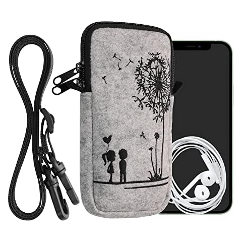 kwmobile Felt Phone Bag with Strap Cover