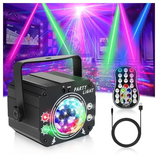 Lunriwis Lampe de Scène, 60 Lumières RGB LED Disco à Télécommande, Lumiere Soiree avec musique clignotante et contrôle du son DJ, câble USB de 2M,Jeux de Lumiere DJ pour fête d'anniversaire et Noël