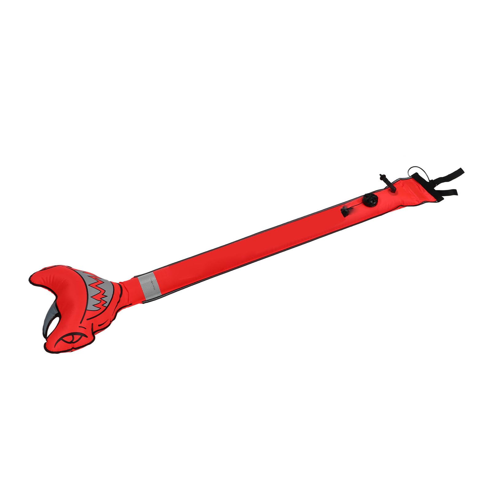 Boya marcadora de Superficie Buceo Inflable Tubo de Seguridad Boya de señal de tiburón Martillo Alta Visibilidad para Snorkel Pesca submarina Nylon Duradero Naranja 150x36.5cm