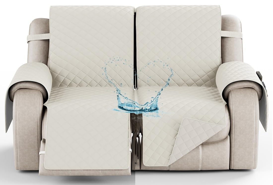 YNJJKA Reclining Chair Cover Sofa Covers Recliner 4 3 2 1 Seater Protector Waterproof for Armchair Chair, Non-Slip Fabric Couch Armchairs Protectors Pets(2131,2 SEATER 54")