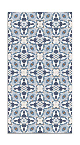 Panorama Alfombra Vinílica Baldosín Oriental Caleidoscopio Azul 160x230 cm - Alfombra Cocina Vinilo - Alfombra Salón...