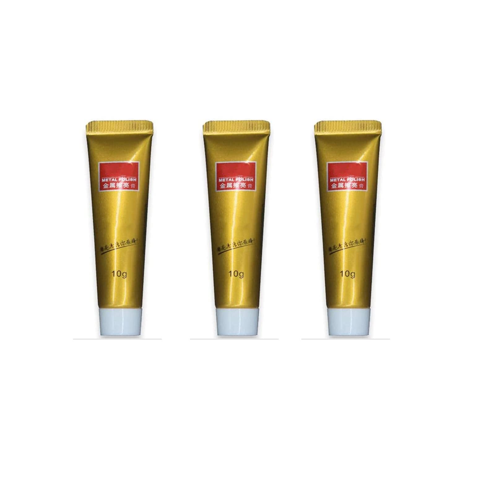 Metal Cleaner Polishing Compound Paste, Chrome Polish Metal Aluminium Cleaner, Multifunction Rust Remover Stainless Steel Ceramic Watch Polishing Cream for Aluminum/Brass/Copper/Gold (3pcs)