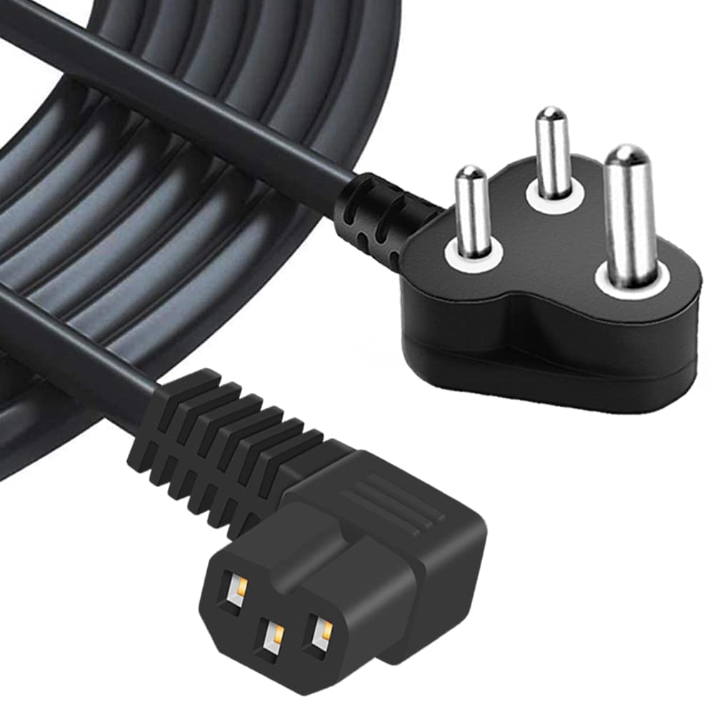 MX 1.5 Meters 90 Degree L Shape 3 Pin Computer Power Cable Cord for Desktops, PC, Printers/Monitor - SMPS IEC Mains Cable Black 250 Volts 10 Amperes-image-11