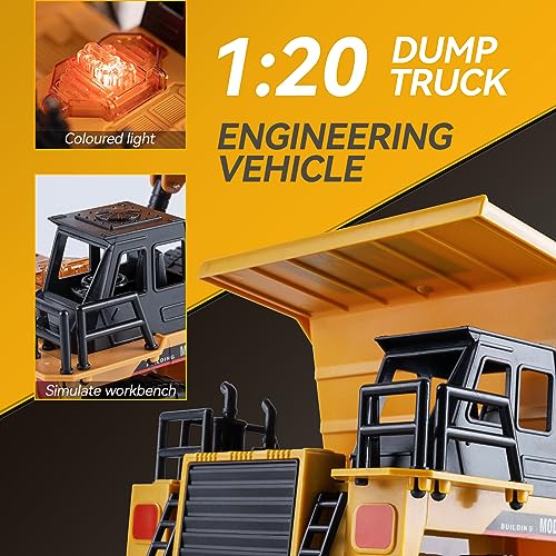 MQDMINI RC Dump Vehicle Toy for Kids - Remote Control Car for 6+ Year Old Boys & Girls, Beginner Car Tractor Vehicle, Rechargeable Self-Discharging Truck