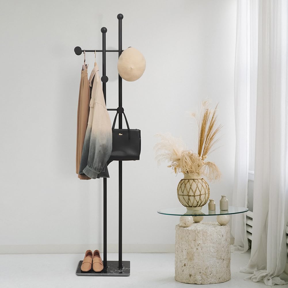 Perchero Mármol,Perchero para Vestidos,percheros Burro Negro,Burro de Ropa Metálico,Burro para Ropa,Perchero Ropa,Burro Ropa Multifuncional,percheros de forja,burras percheros Dormitorio