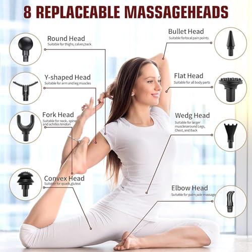 Image of ACU LIFE Blueidea 32 Speed Massage Gun with 8 Attachments | Type-C Charging Full Body Massager | Deep Tissue Muscle Massager for Pain Relief | Neck, Shoulder, Back, Foot Relaxation for Men & Women