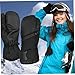 Jeorywoet Waterproof Gloves Women, 1 Pair Ski Gloves Women, Waterproof Ski Gloves, Thicken Snowboarding Mittens with Diagonal Zipper, Winter Warm Touchscreen Snow Gloves for Women & Men