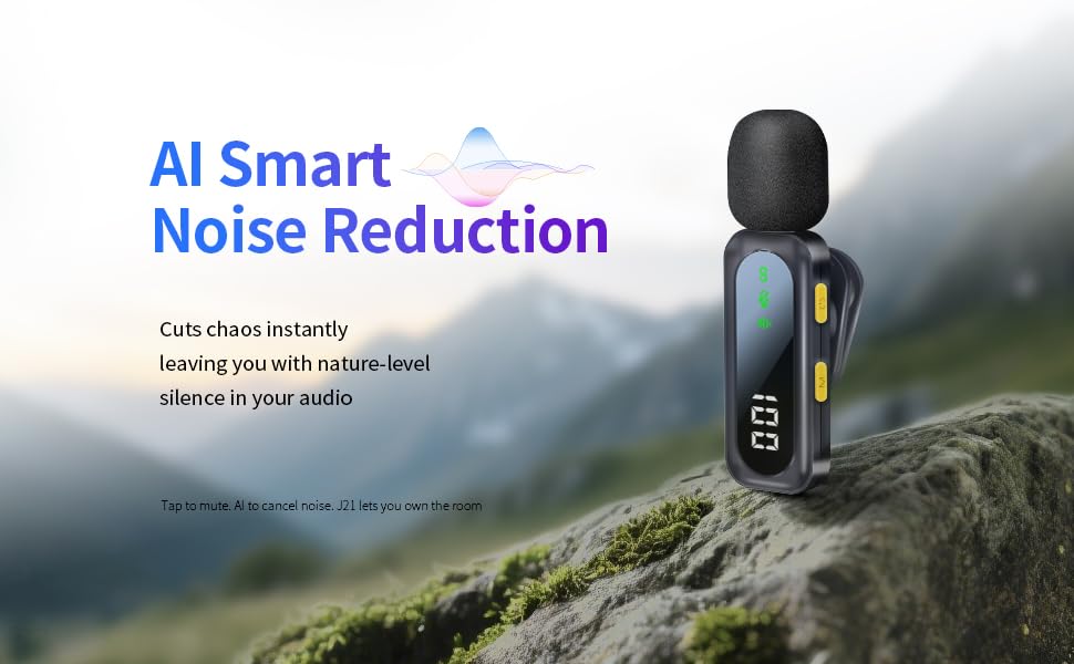 Image of Wireless Lavalier Microphone with Magnetic Clip & LED Display, Mini Lapel Mic，Wireless Microphone for iPhone,Android, iPad, for Video Recording, Streaming, Interview, Vlog,Tiktok,YouTube