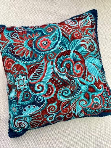 Image of RIOLIS Counted Cross Stitch kit 2183 Cushion /Panel Persian Patterns, By the yard, Blue