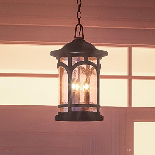 Urban Ambiance Luxury Rustic Outdoor Pendant Light, Large Size 18" H x