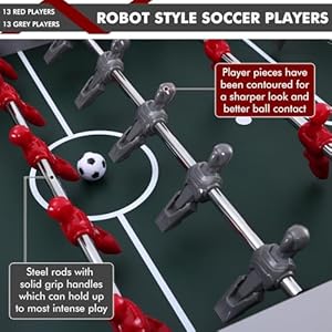 48in Foosball Table, Arcade Table Soccer w/2 Balls for Kids and Adults, Indoor Foosball Table for Home, Game Room w/Wood Grain Finish and Foosball Accessories 48in Foosball Table Arcade Table Soccer w2 Balls for Kids and Adults Indoor Foosball Table for Home Game Room wWood Grain Finish and Foosball Accessories