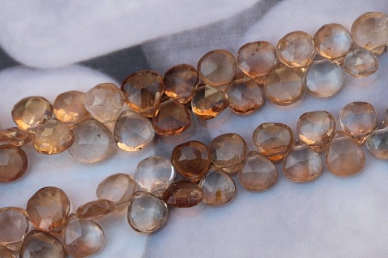Perles en topaze impériale naturelle pour bijoux d'exception