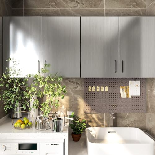 Image of HOME13 Self Adhesive Wallpaper Silver Glitter Removable and Decorative Vinyl Wallpaper for Kitchen Countertop Cabinets Table 1 Ft x 4 Ft with 2pcs