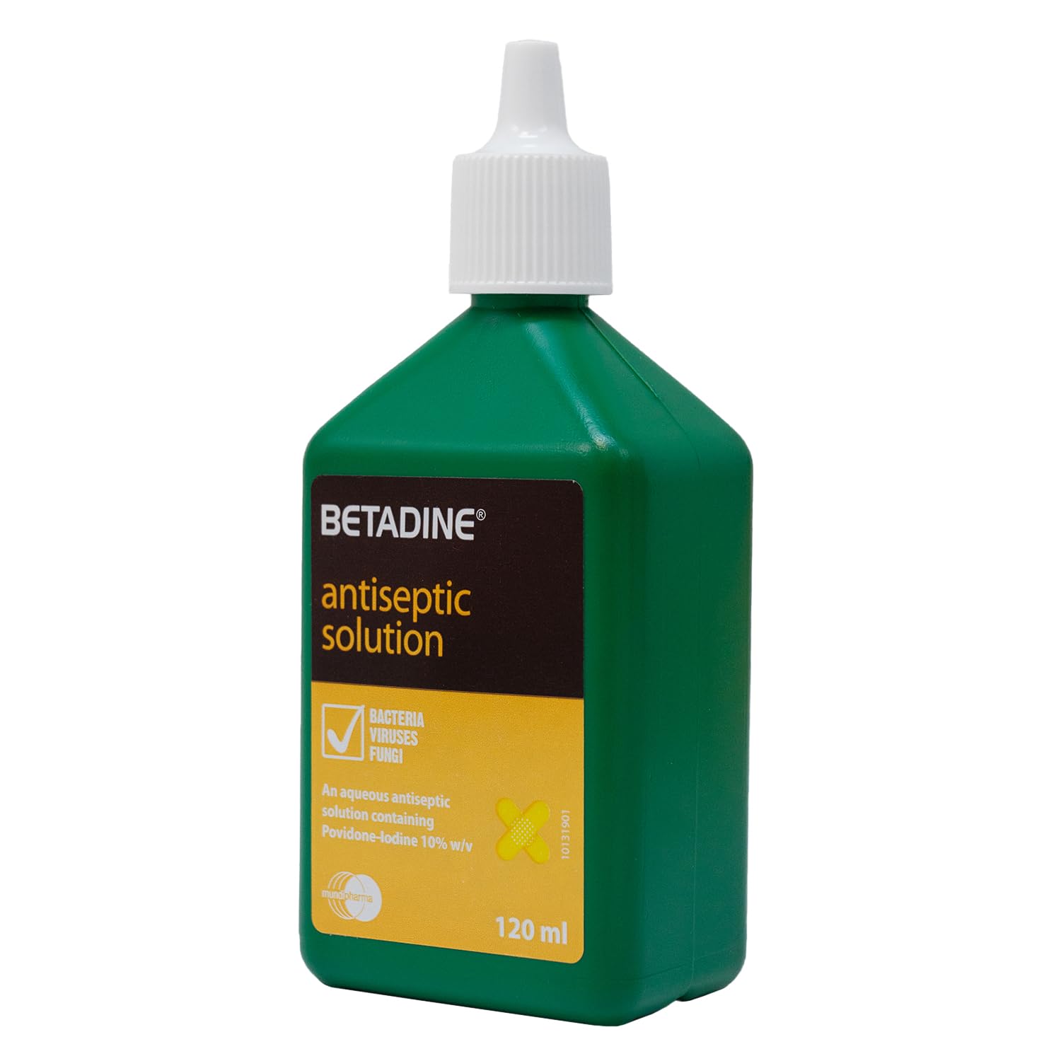 Betadine Antiseptic Solution 120ml, Povidone-Iodine Antiseptic Liquid for Cleansing Minor Cuts, Grazes, Burns & Skin, Home & Family First-Aid Bottle - Use as Directed