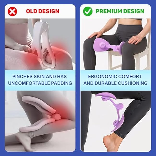 Thigh Master for Women, Pelvic Floor Exercise Devices, Kegel Exerciser Pelvic Floor Muscle, Inner Thigh Exerciser, Kegel Exercise, Thigh Trainer with Extra Figure and Hip Resistance Bands