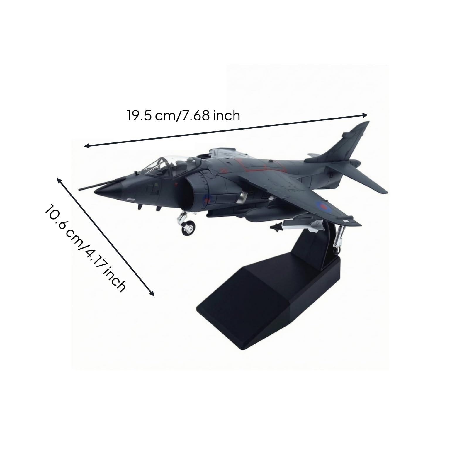 Modello Aereo Militare - in 1 72 con Carrello Fisso E Base Espositiva per Collezione da Scrivania