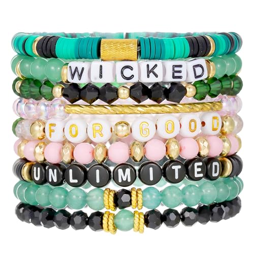 CBRPVT Witch Bracelet Set Wicked Merchandise, Wicked Gifts for Girls, Wicked Merch Fashion Accessories for Girls, Amber Bracelet for Tarot Readings and Halloween Parties