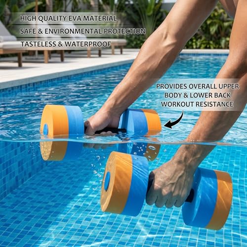 Set de pesas para piscina con 2 mancuernas de agua miniatura 6