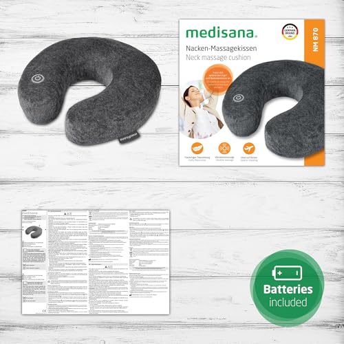 Medisana NM 870 Masajeador de cuello, Masaje vibratorio para cuello y hombros, Media luna para el cuello, Bienestar para el hogar, La oficina o para llevar, Con panel de control integrado, Gris - imagen 6