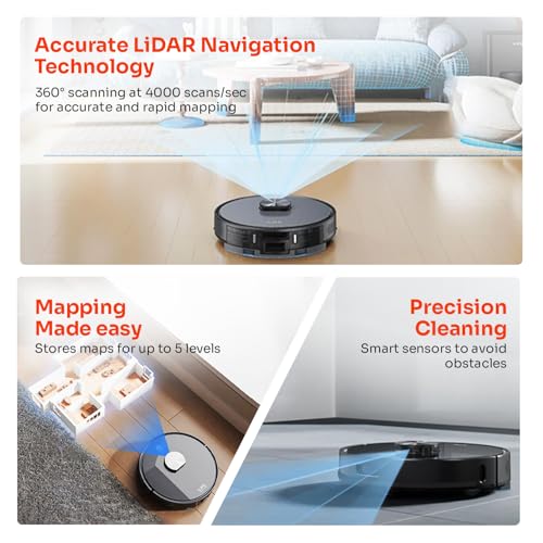 Image of ILIFE T20s Pro Robot Vacuum Cleaner with Advanced LiDAR Navigation, Self-Emptying for Up to 10 Weeks, 6500Pa Suction, Simultaneous Vac and Mop, Multi Floor Maps, Customized Cleaning, App, Alexa & GH