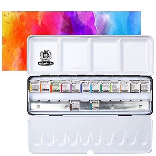 Schmincke Akademie , Aquarell Farbkasten, Grundsortiment 14 x 1/2 Näpfche...