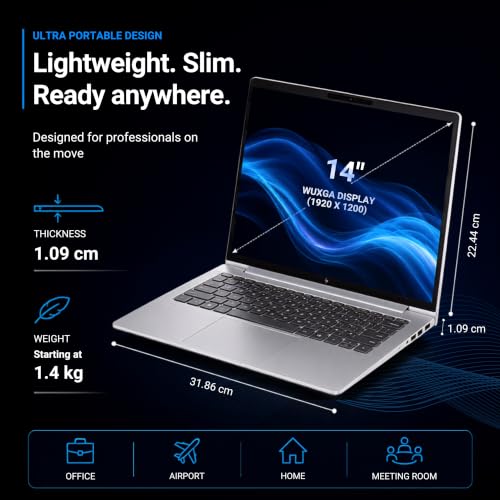 Image of HP EliteBook 6 G1i 14 Laptop | Intel Core Ultra 5 225H Processor | 16GB DDR5 RAM | 1TB PCIe NVMe SSD | 14 Inch Display | Intel Arc 130T Graphics | Windows 11 Pro | 65W USB-C Adapter (D67LHAT)