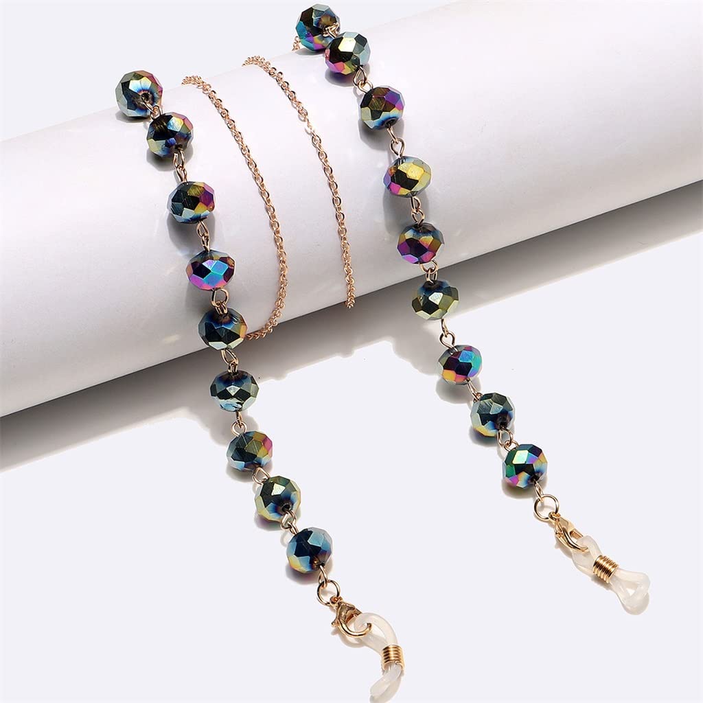 Fünffarbige runde Kristallbrille Kettenbrille Seil Lanyard Brillenzubehör (D Talla ?nica)