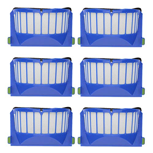 YanBan 6 filtros de aspiradora, filtro para sustituir del iRobot Roomba de la serie 600, 605, 610, 620, 630, 650 y 660, conjunto de piezas de repuesto para cambiar el filtro del cepillo