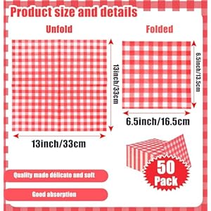 SietDESEO 50 Pieces 3-ply Red Gingham Napkins Guest Hand Towels Cocktail Napkins Paper Napkins for Dinner Wedding Birthday Party Beverage Napkins Disposable SietDESEO 50 Pieces 3 ply Red Gingham Napkins Guest Hand Towels Cocktail Napkins Paper Napkins for Dinner Wedding Birthday Party Beverage Napkins Disposable